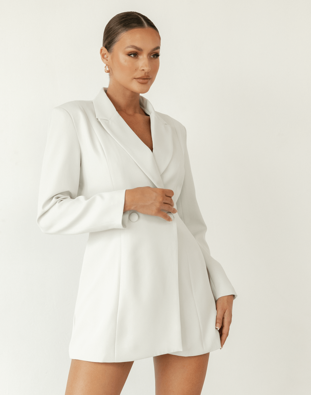Mathea Blazer Dress (Light Grey)