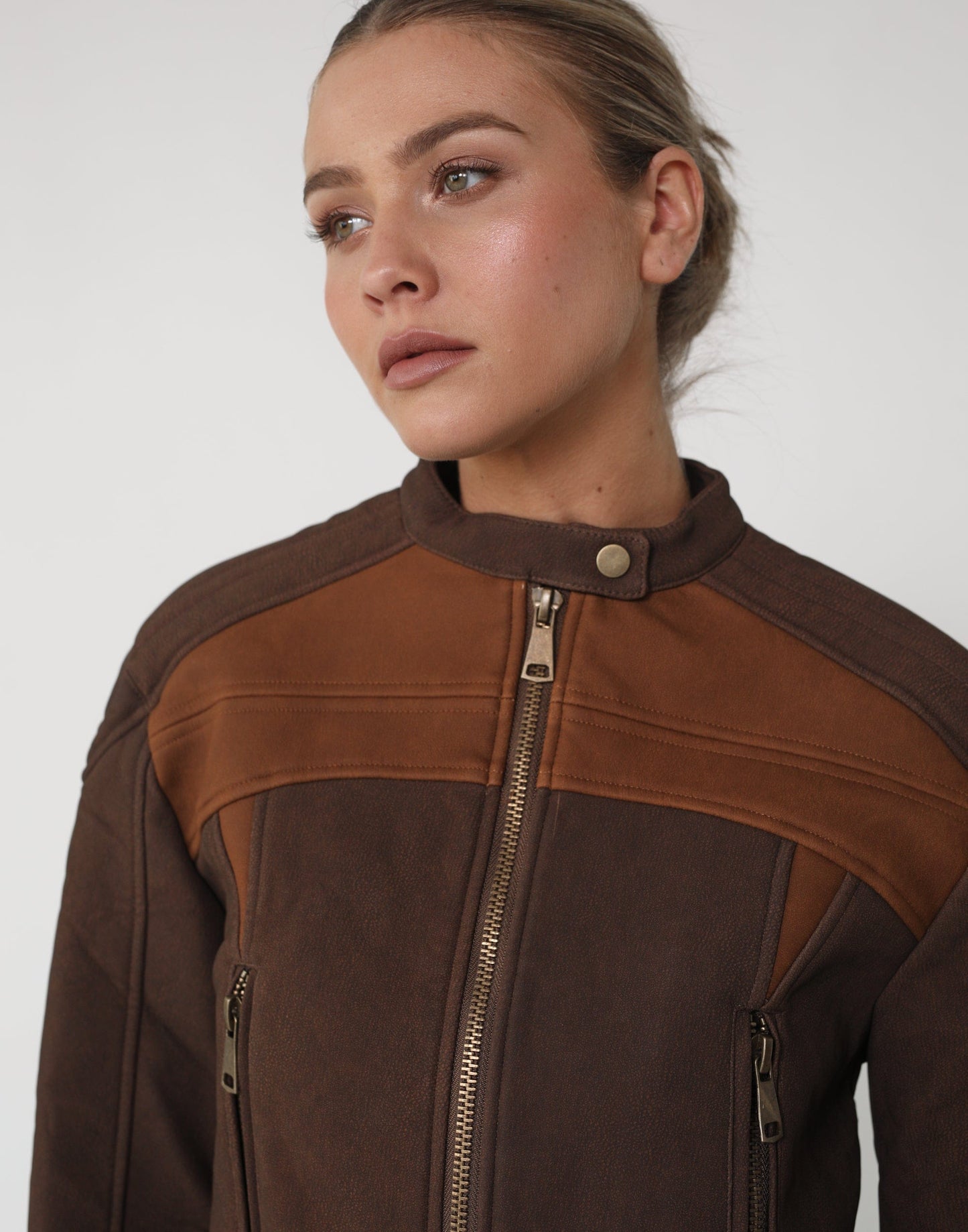 Nueve Biker Jacket (Chocolate) - By Lioness