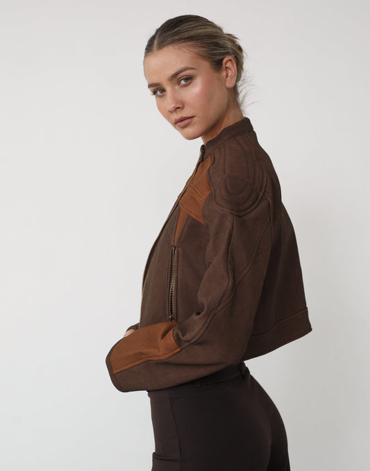 Nueve Biker Jacket (Chocolate) - By Lioness