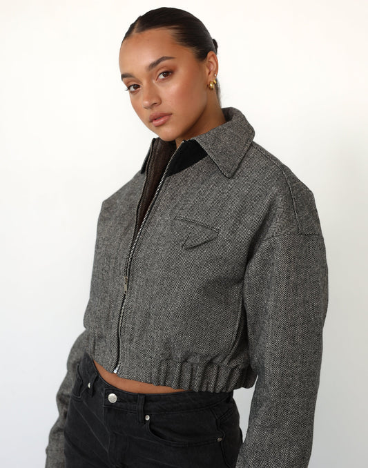 Claude Tweed Jacket (Ash Tweed) - By Lioness